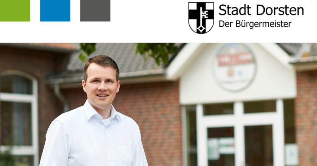 Bürgermeister Tobias Stockhoff vor Ort in Deuten / Foto: Stadt Dorsten